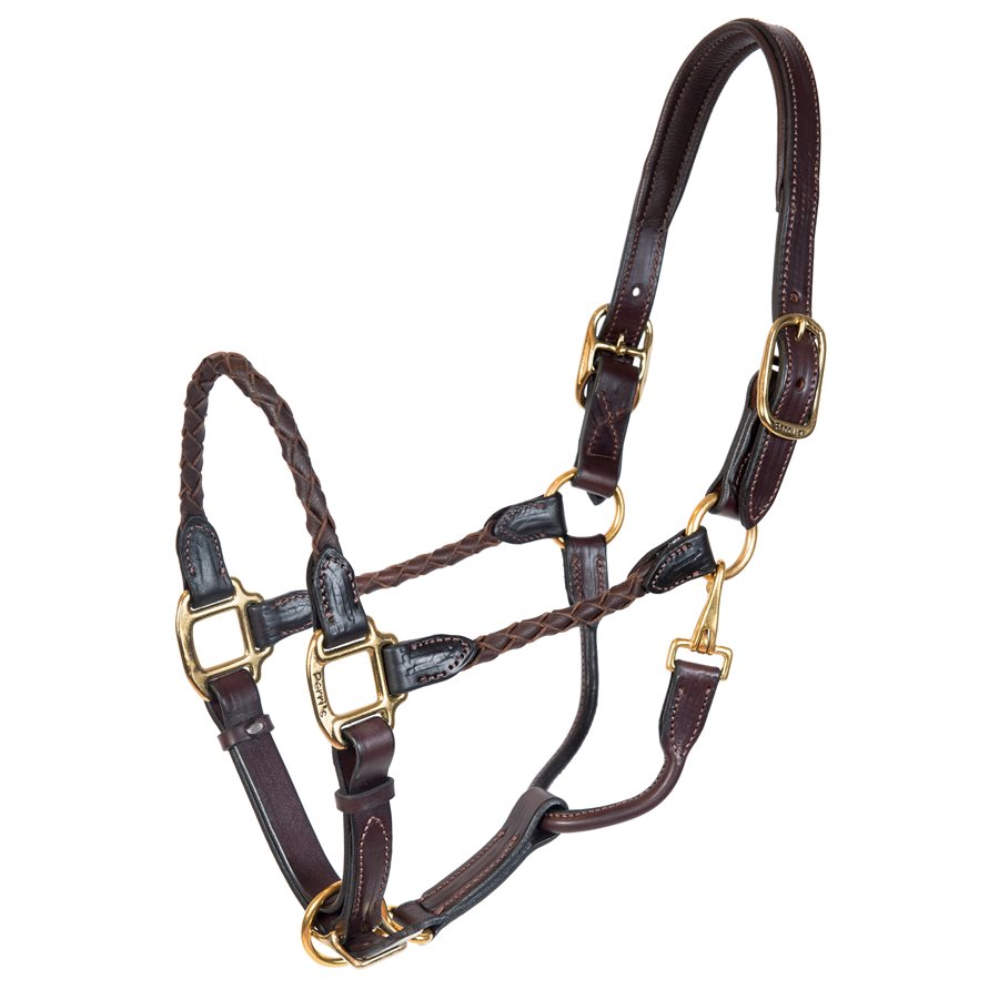 Countrypride ARGENTINIAN LEATHER HEADCOLLAR COW LEATHER LEAD ROPE BLACK