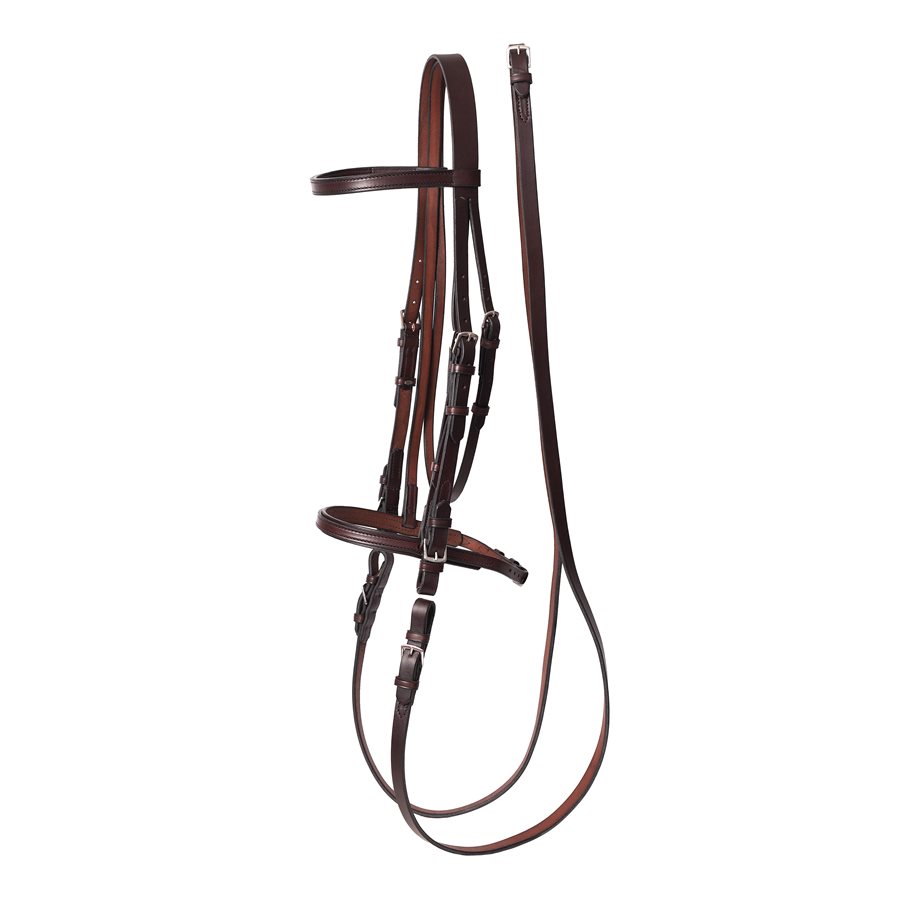 Brida Inglesa Completa Para Caballo De Tiro (Draft Horse) - Color Marrón Habanero, Cuero Premium De Calidad