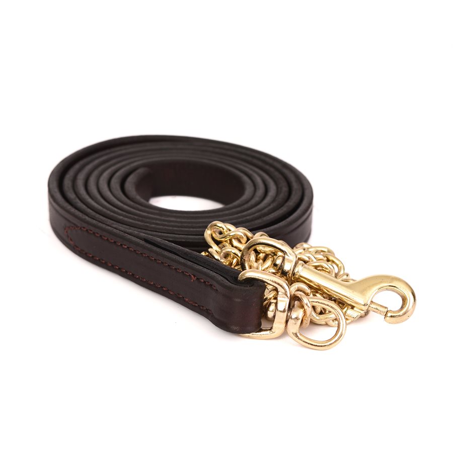 Equitem Leather Lead with Chain 