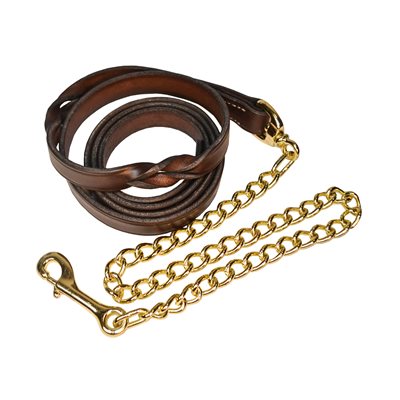 leather lead rope with chain