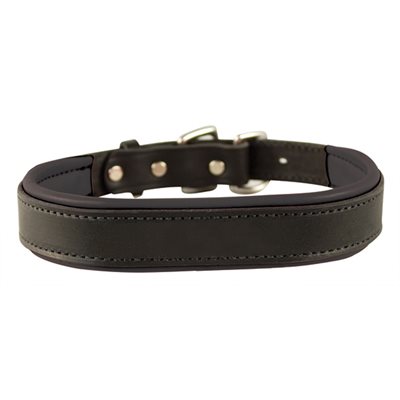 Black Brushed Leather Pet Collar