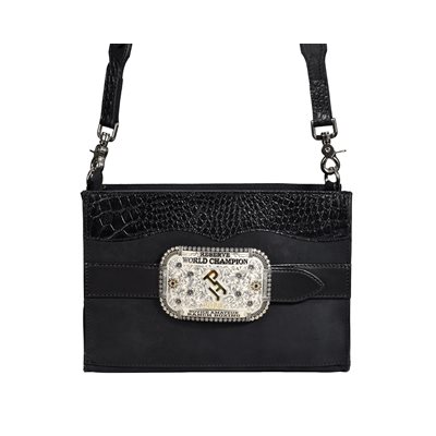 BELT BUCKLE PURSE - BLACK display picture 3