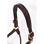 FANCY STITCHED COB LEATHER HALTER WITH PLATE