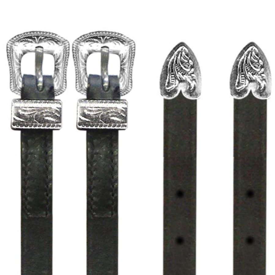 Black Spur Straps W Silver Buckle